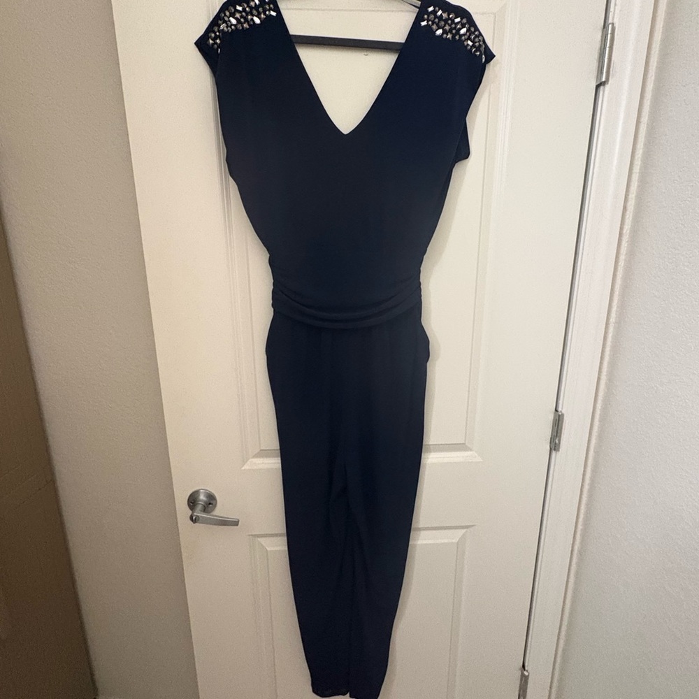 Guess Black V-Neck Jumpsuit